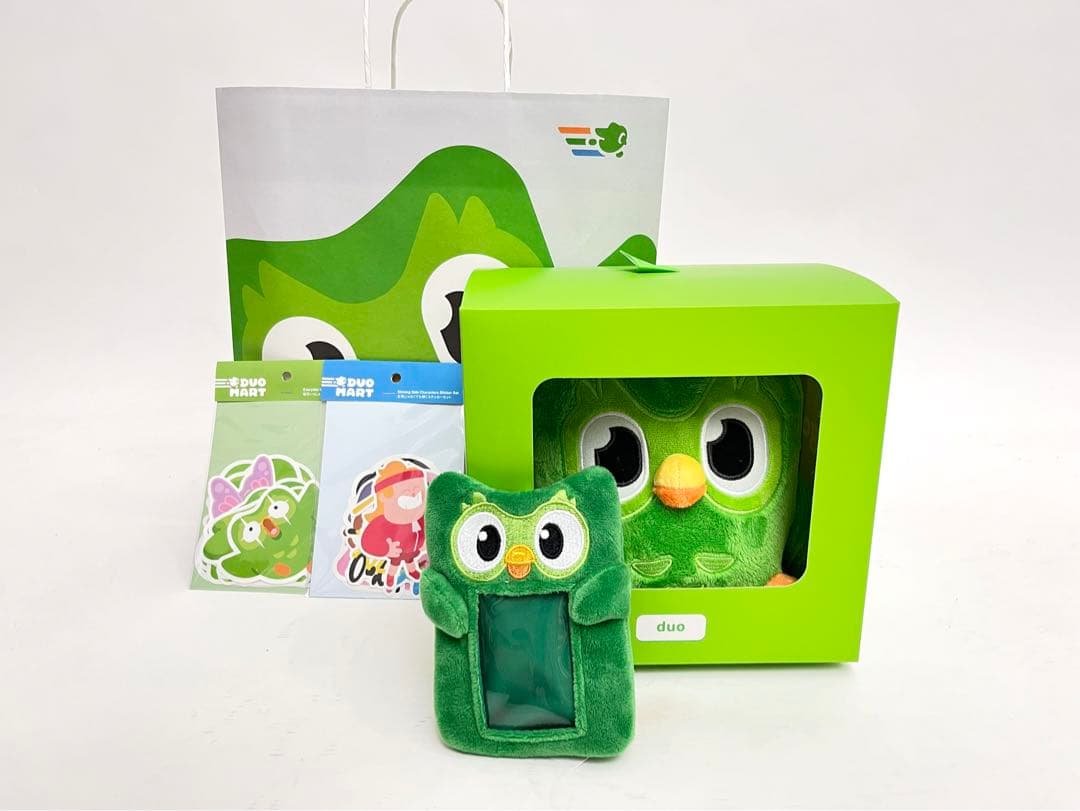 【デュオリンゴ】デュオぬいぐるみ・ケース・クジステッカー2種・袋Duolingo