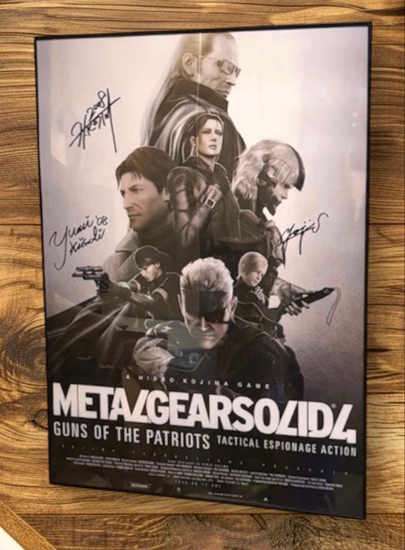 メタルギアソリッド4 直筆サイン入り B2ポスター