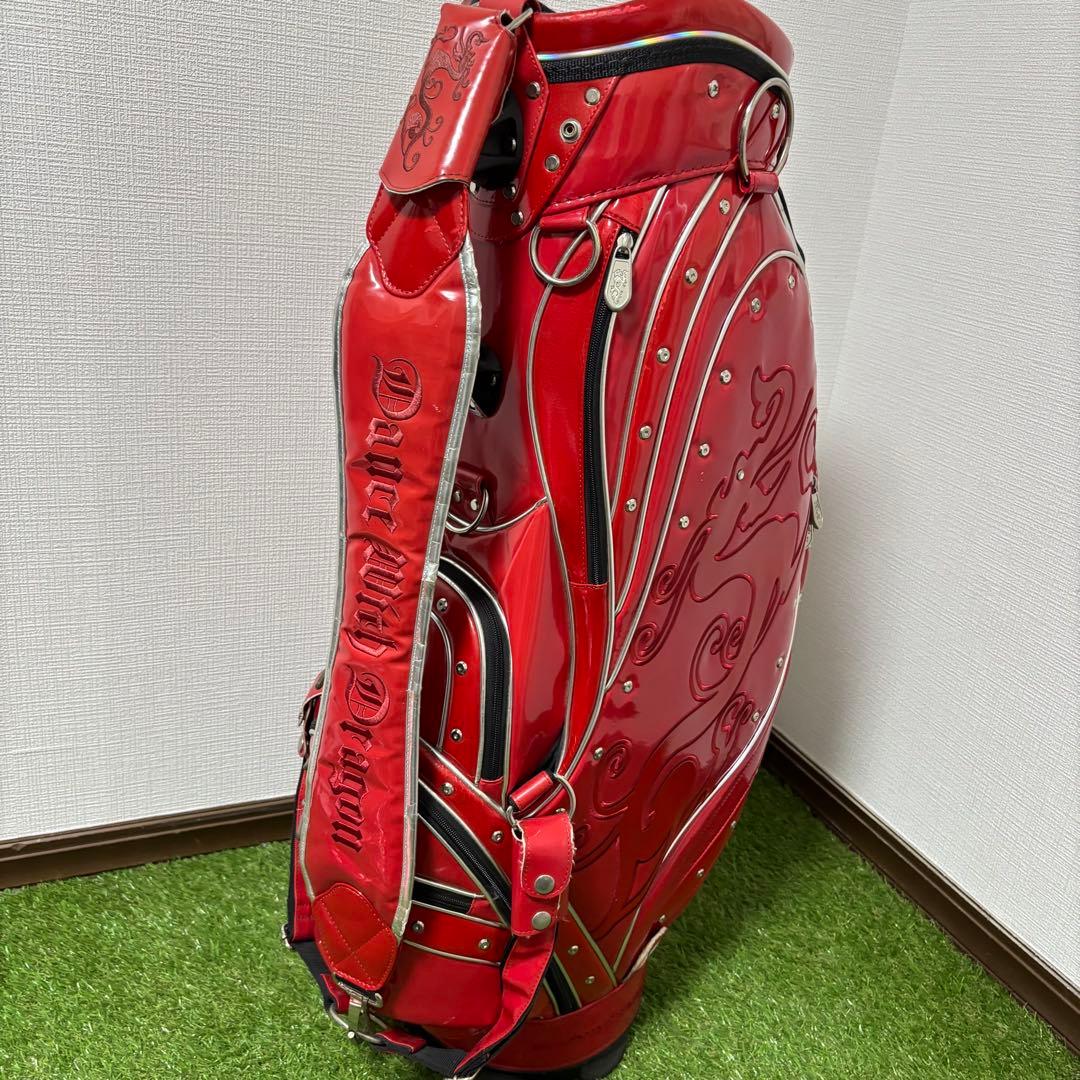 ダンスウィズドラゴン エナメル キャディバッグ 3点式　レッド　赤