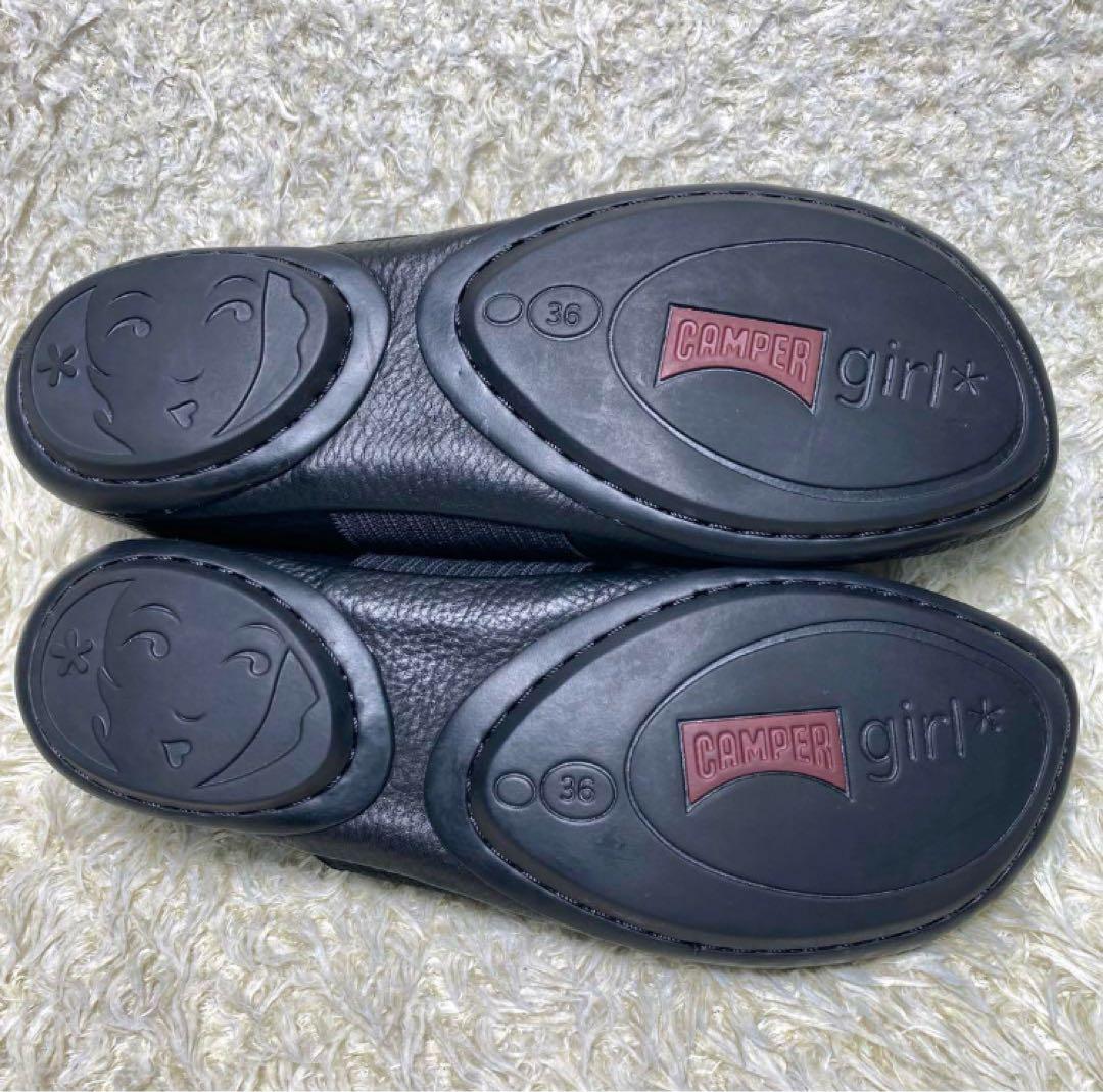 『未使用級』カンペール　ライトニナ　バレエシューズ フラット ブラック　レザー