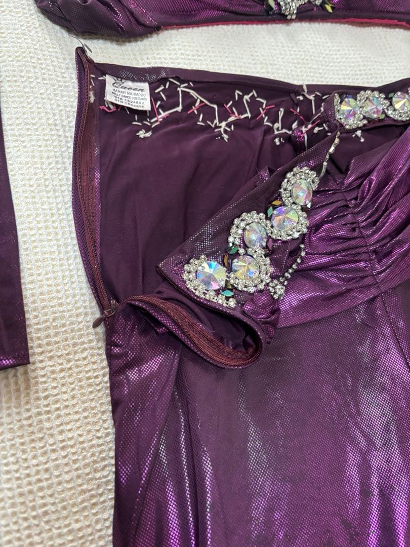 【期間限定】HANAN ベリーダンス　パープル系　ブラスカート