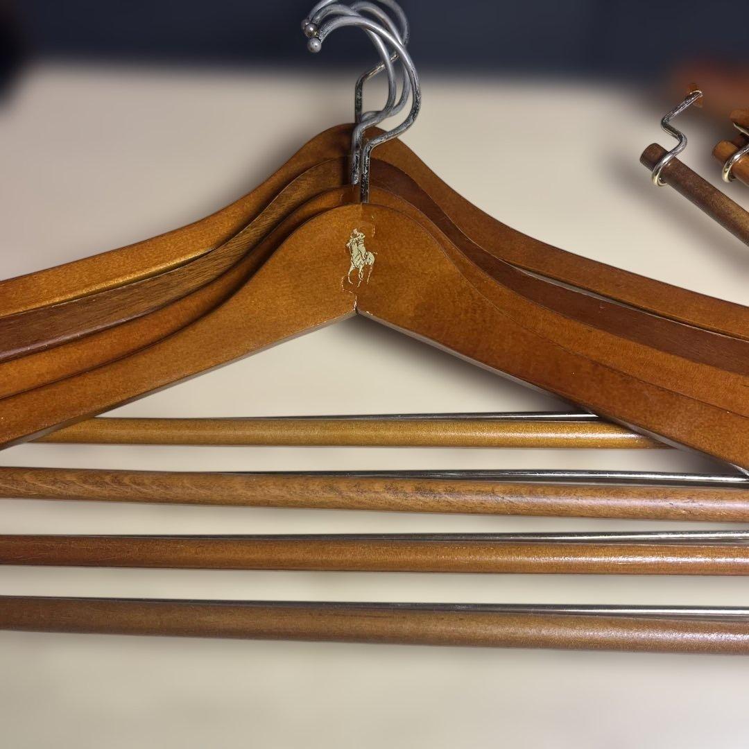 即配送！ビンテージ　ラルフローレン　ハンガー　6本　木製　polo ヴィンテージ