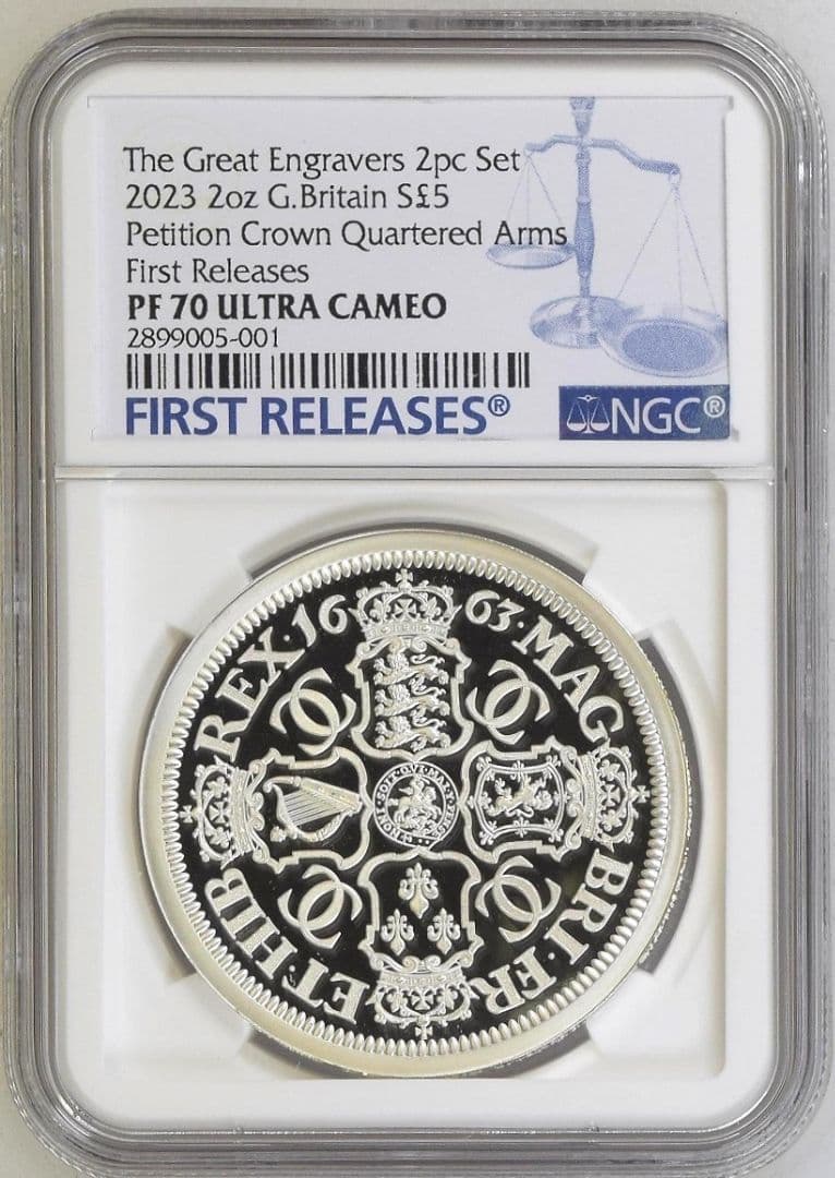 2023年 イギリス ペティションクラウン 盾 2オンス銀貨 NGC PF70