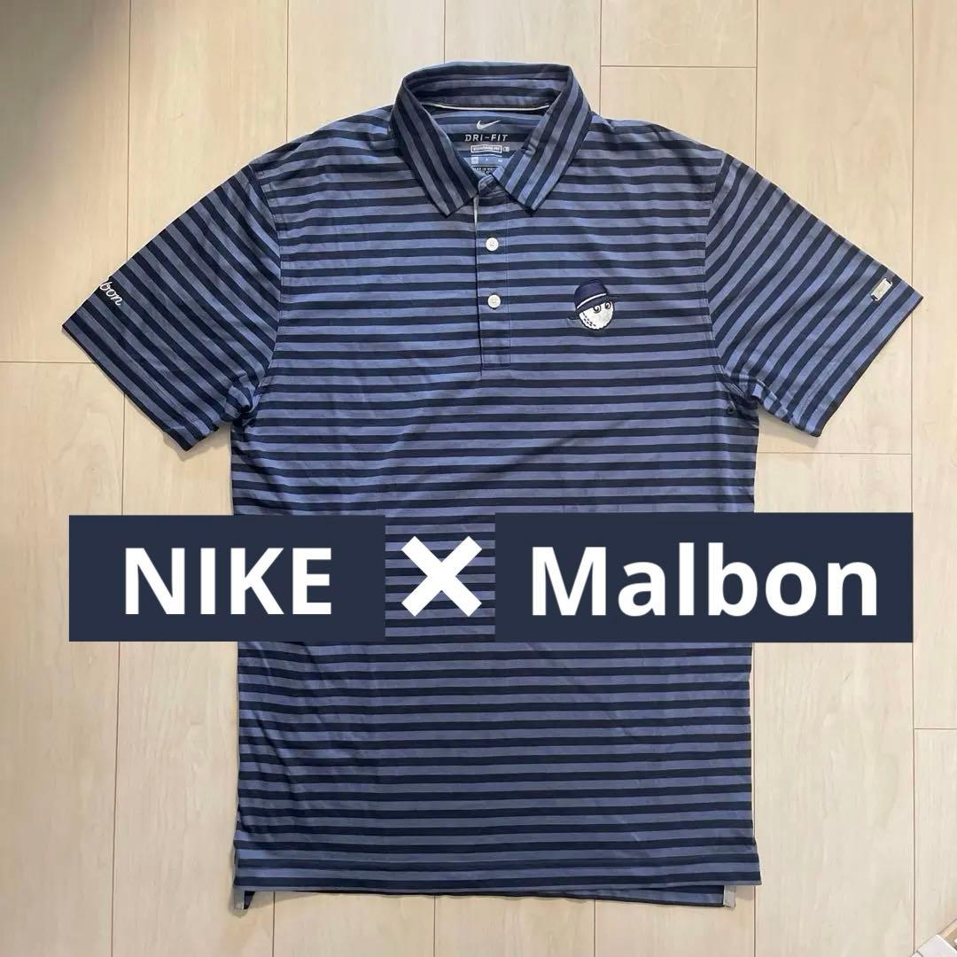 Nike × Malbon マルボン コラボ ネイビー ゴルフポロシャツ 速乾