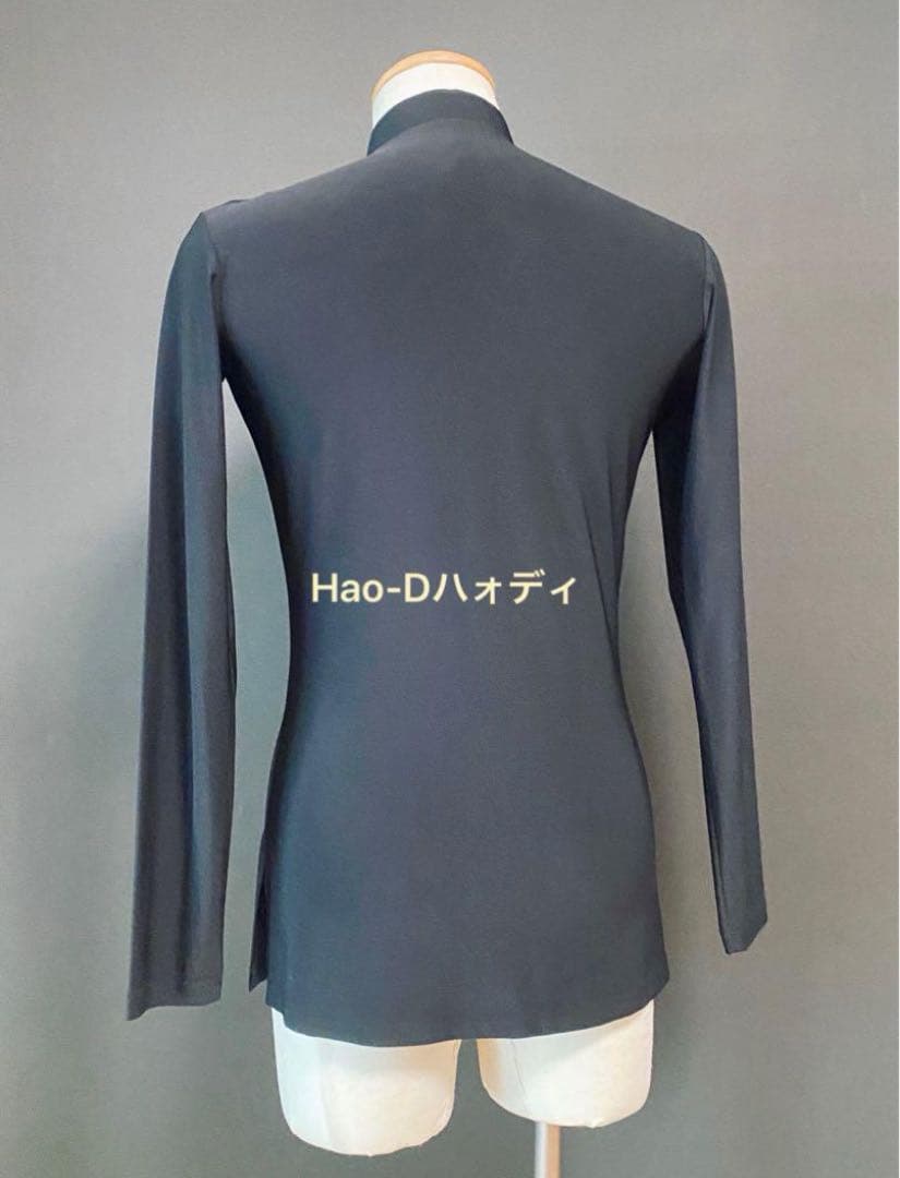 社交ダンス★ラテン★メンズ★新品★シャツ★白黒★イカ胸★S