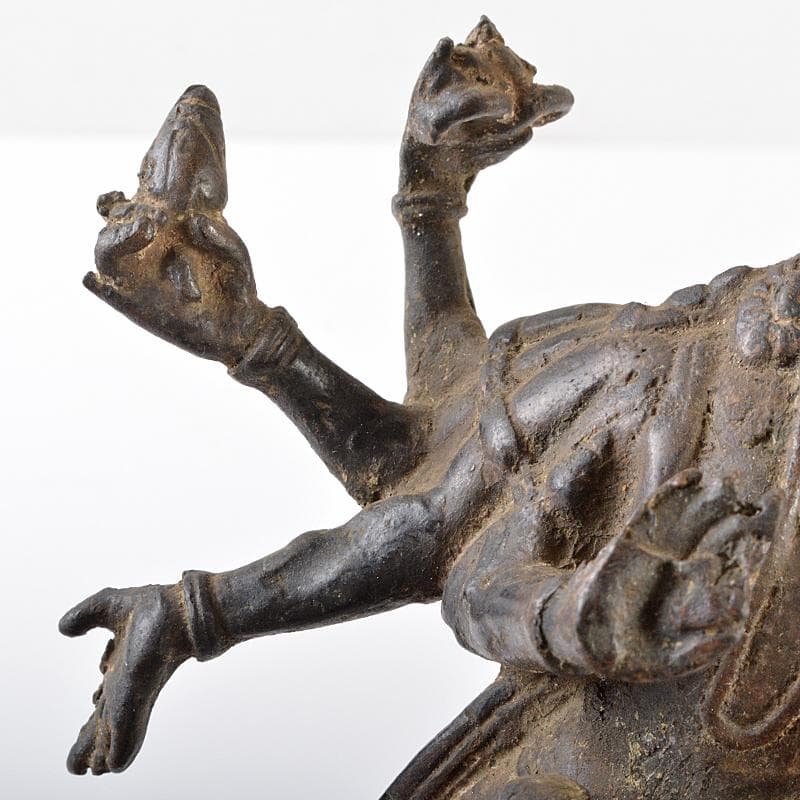 仏教美術　古銅　八手観音像　仏像　置物　R6190