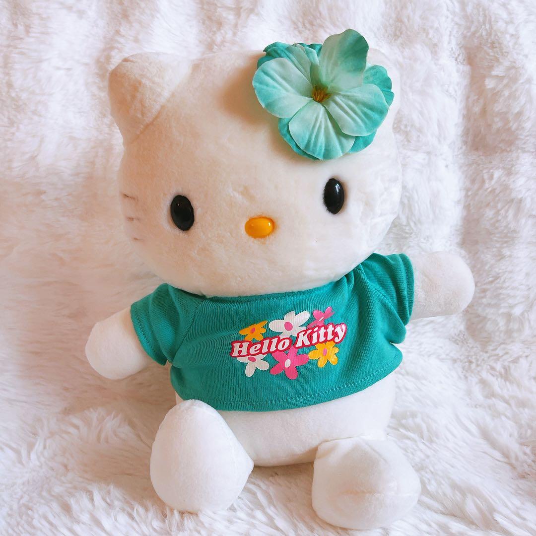 希少レア　ハローキティ　ぬいぐるみ　ハイビスカス　サマー　サーフ　平成レトロ