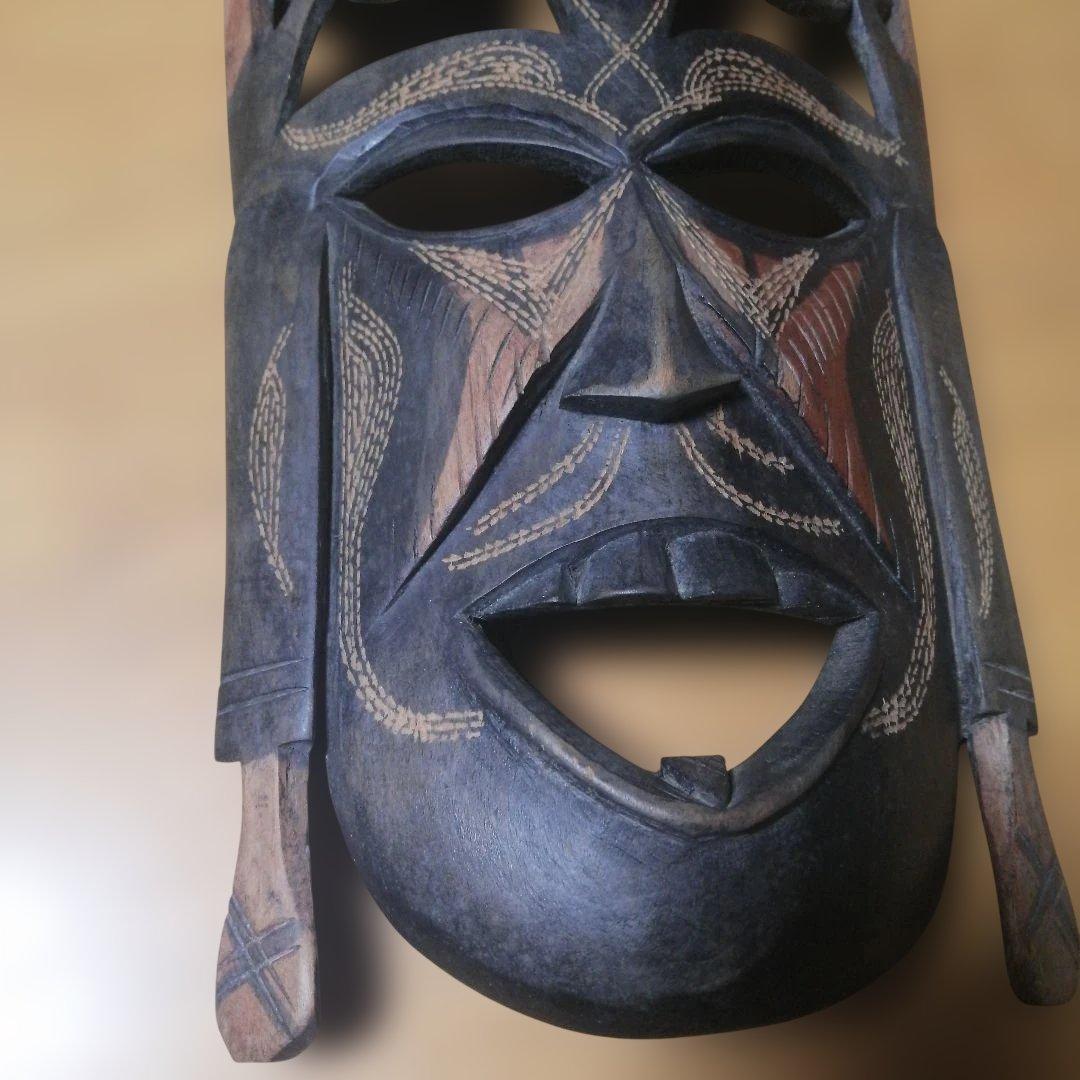アフリカンマスク ケニア製 木製 大きめ