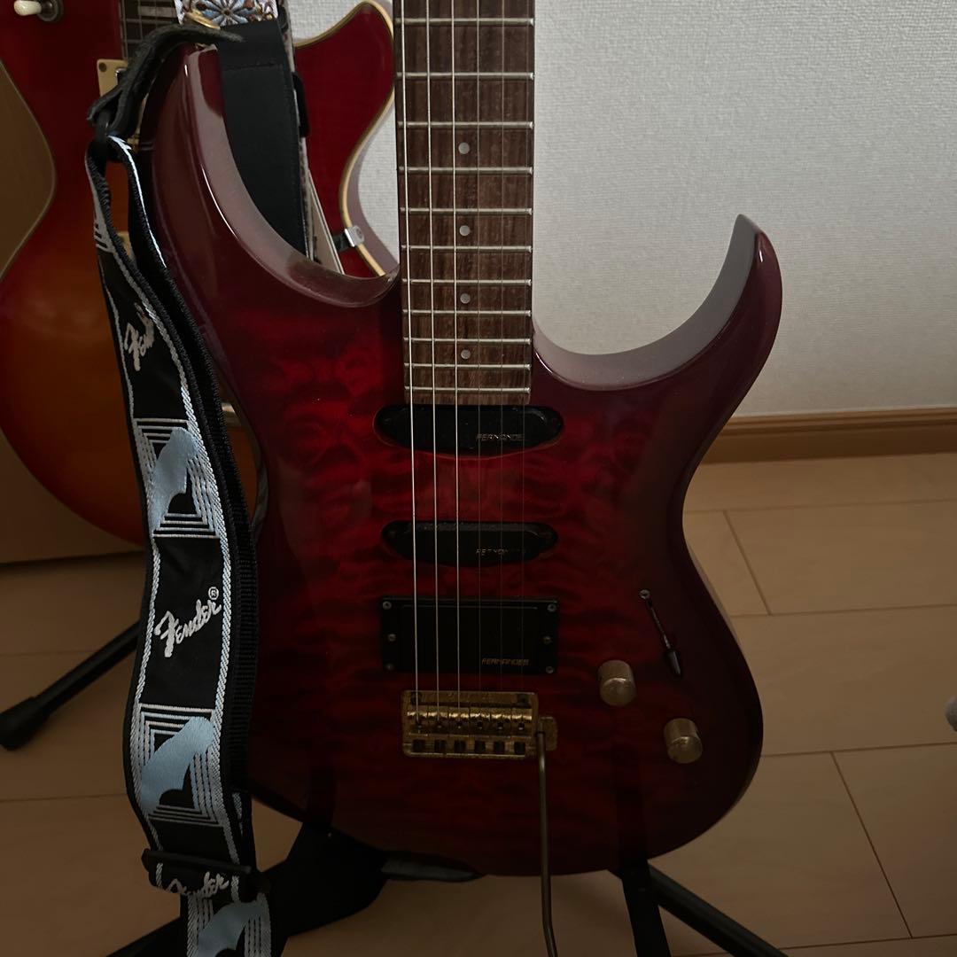 FERNANDES エレキギター レッド ゴールドペグ