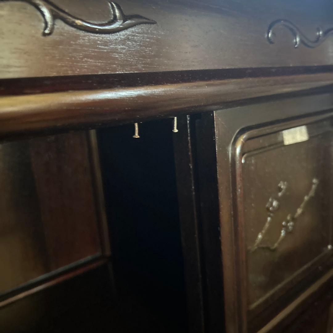 引き取り希望！ダークブラウン木製唐木飾り棚