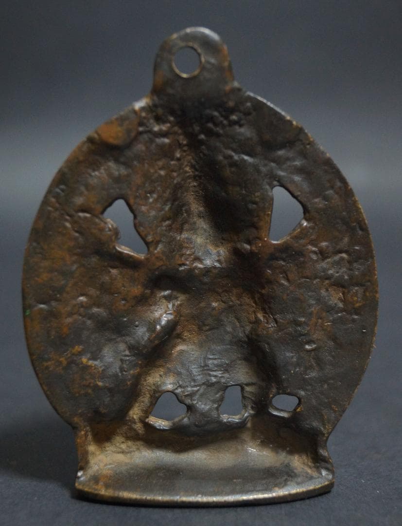 オールドチベット仏教 銅製 ドルジェマハカラカラチャクラ仏像 お守り仏像 懐中仏