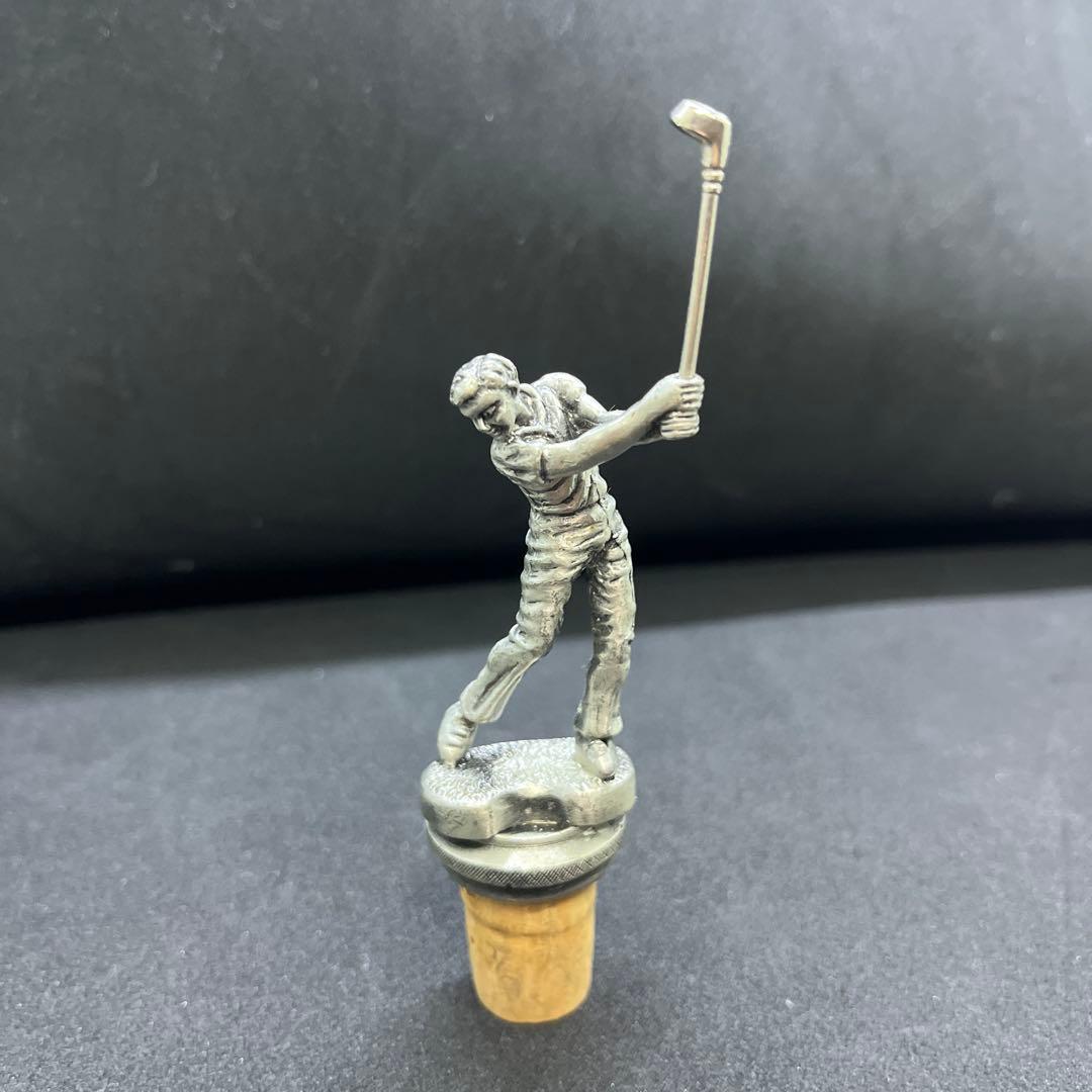 アンティーク　コルク　ゴルファー ワインストッパー 金属製