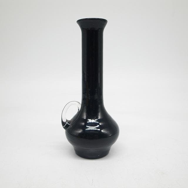 アンティーク　黒色ガラス　一輪挿し　ブラック
