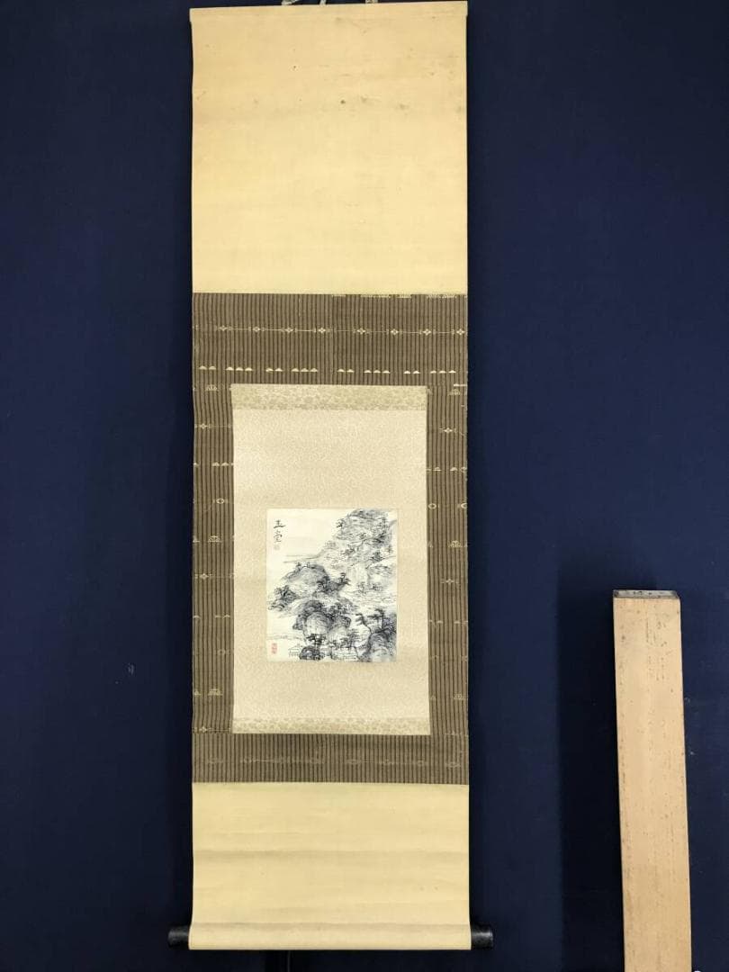 真作/浦上玉堂/山水図/小品/掛軸☆宝船☆AH-616