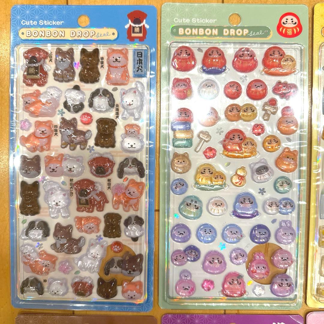 q*q様 ボンボンドロップシール　新作　和柄　第二弾　8枚コンプリートセット　正