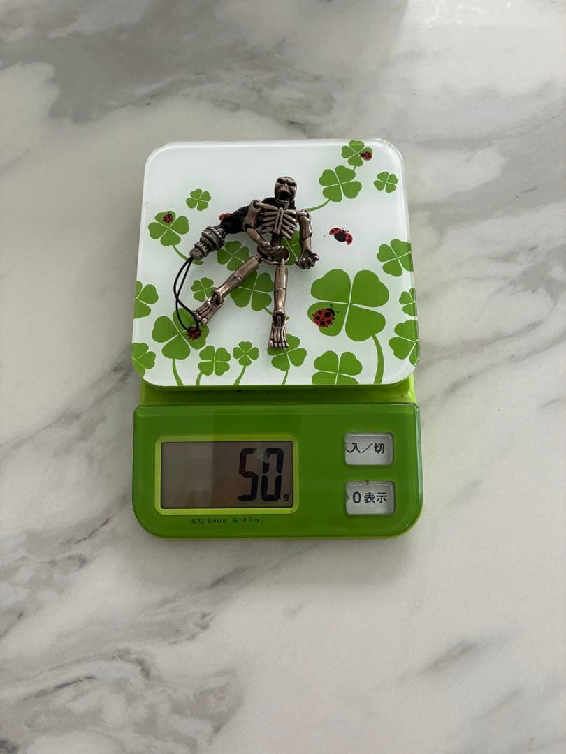 レア　ガイコツキーホルダー　★骸骨 ドクロ スカル 髑髏　シルバー925★50g