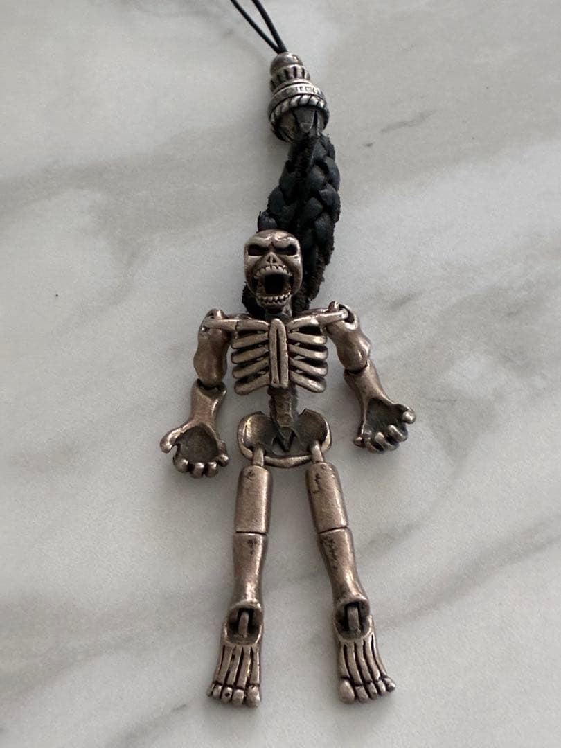レア　ガイコツキーホルダー　★骸骨 ドクロ スカル 髑髏　シルバー925★50g