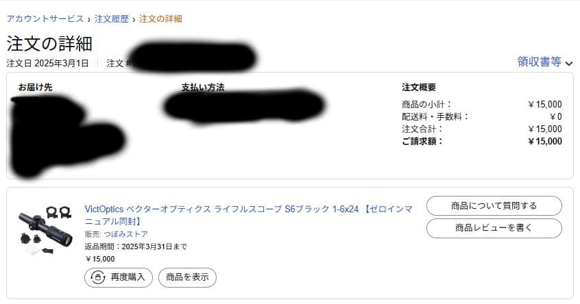 VictOptics ベクターオプティクス S6 1-6×24