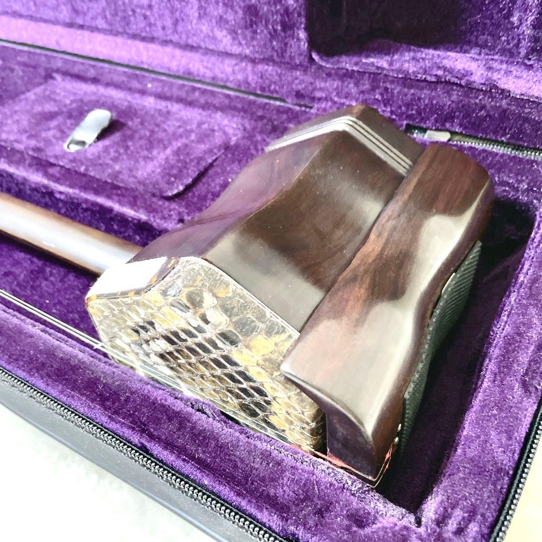 【状態良品✨】古月琴坊 ER-400 二胡 紅木 ニシキヘビ皮 セミハードケース