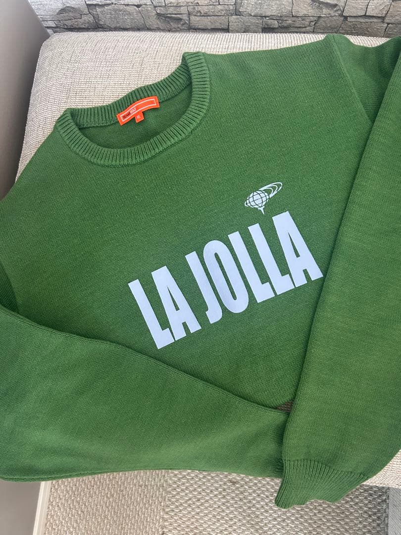 BEAMS GOLF /ロゴプリントミドルゲージニットXL