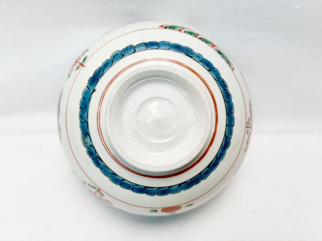 未使用 茶道具 三代目 森岡嘉祥作 呉須赤絵鉢 麒麟 茶器 茶事 陶印 共布共箱