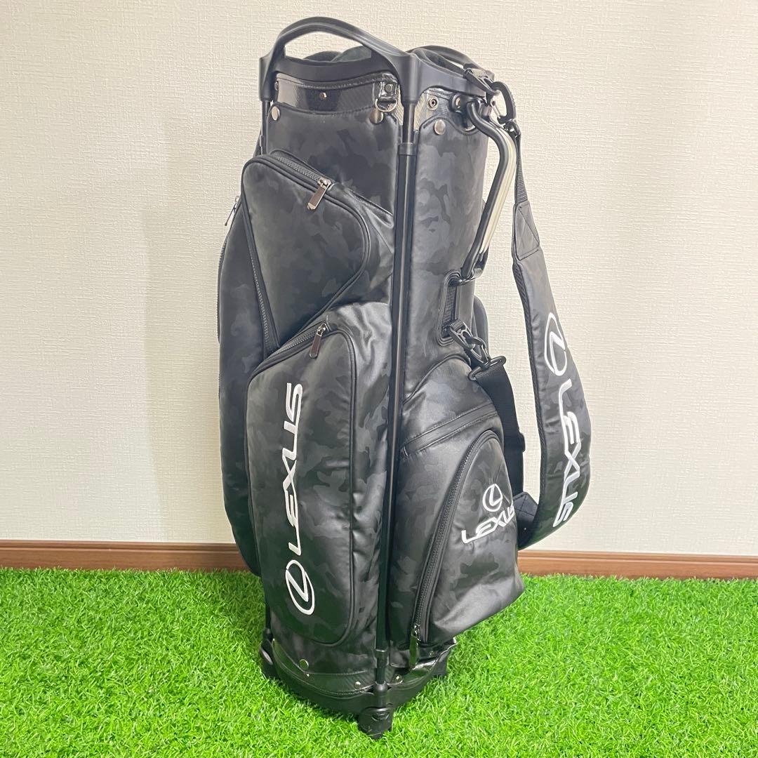 美品 LEXUS レクサス キャディバッグ ブラック カモフラージュ 6分割