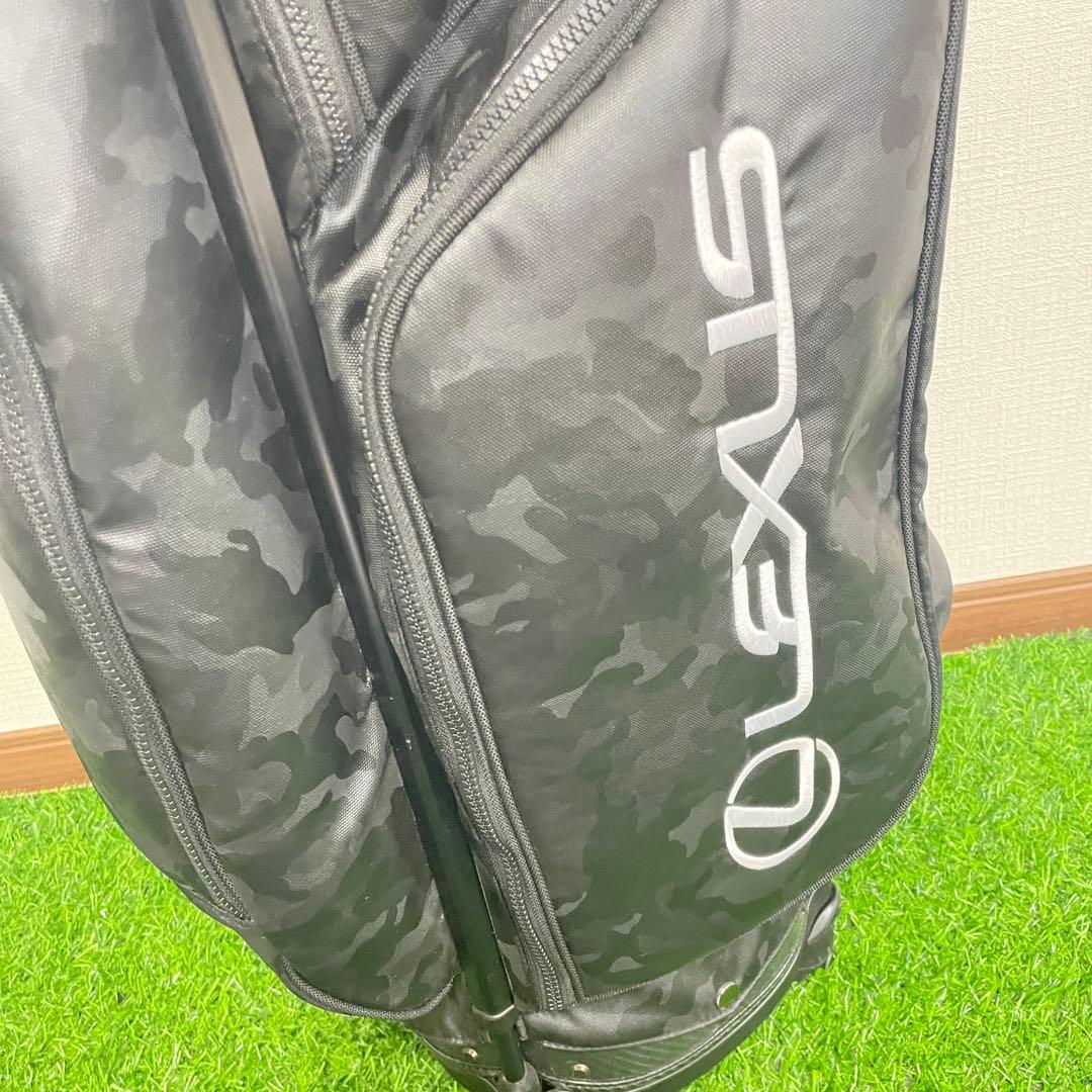 美品 LEXUS レクサス キャディバッグ ブラック カモフラージュ 6分割