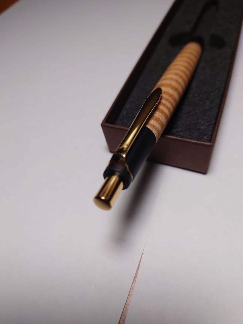 ボナン　ボナンペン　栃縮杢　真鍮金具　芯径0.5 シャープペンシル
