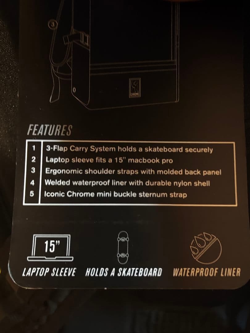CHROME スケートボード バックパック ウォータープルーフ
