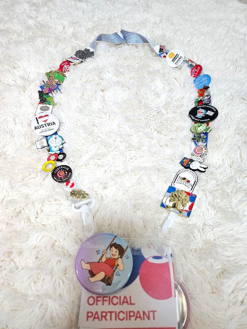関西万博2025 EXPOミャクミャクピンバッジセット公式参加者ストラップ付き