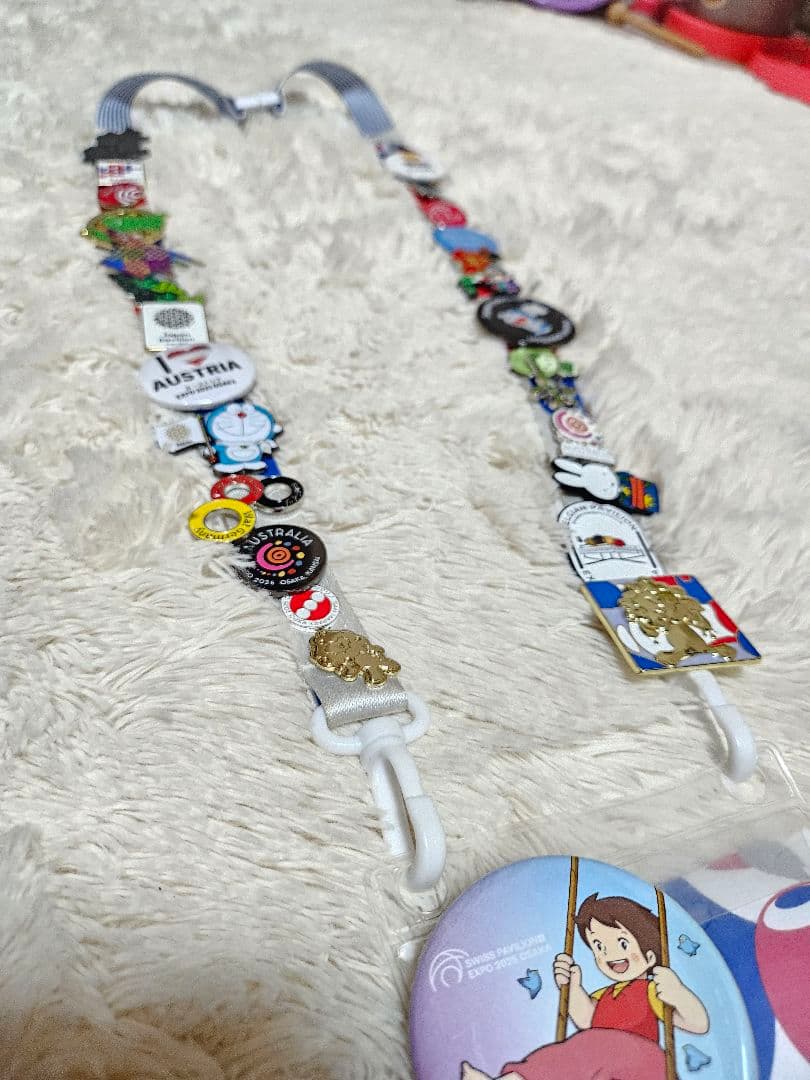 関西万博2025 EXPOミャクミャクピンバッジセット公式参加者ストラップ付き