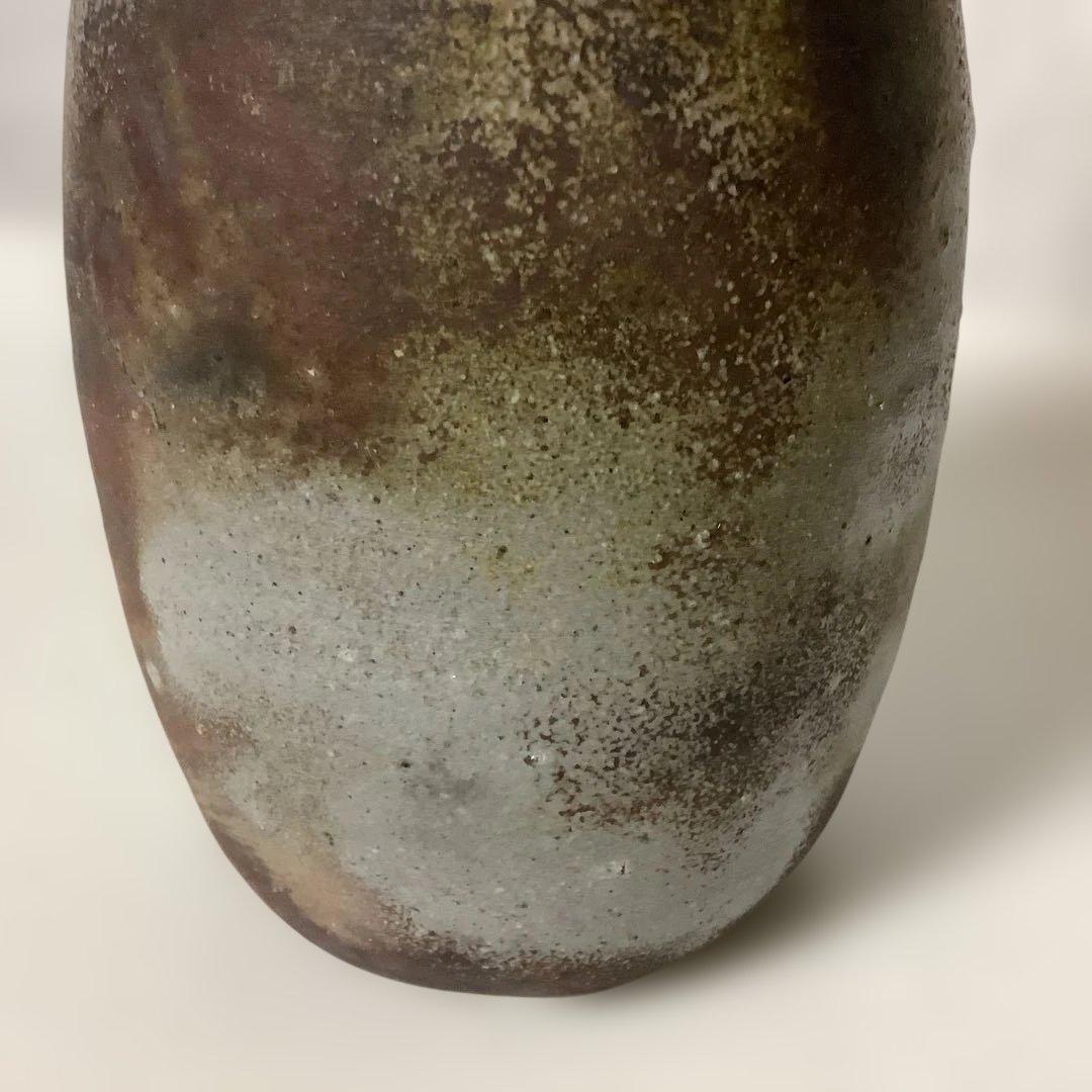 アンティーク　備前焼　花瓶　花入　陶春　徳田兼春　陶春作　箱付　美品　華道　花道