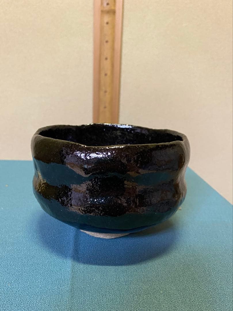 【本日限定】茶道具/黒茶碗　小川長楽 『黒 松声』 鵬雲斎書付 アンティーク