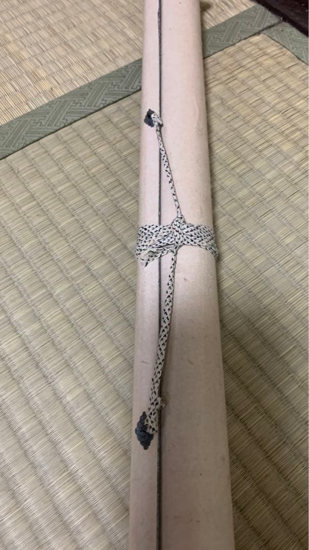 レトロな掛軸　竹&水石　在銘　水墨画　日本画　中国画