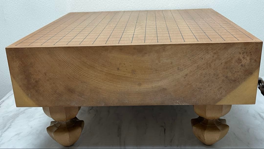 囲碁★碁盤＆碁石セット　脚付碁盤　木裏面　本桂　三寸六分五厘盤