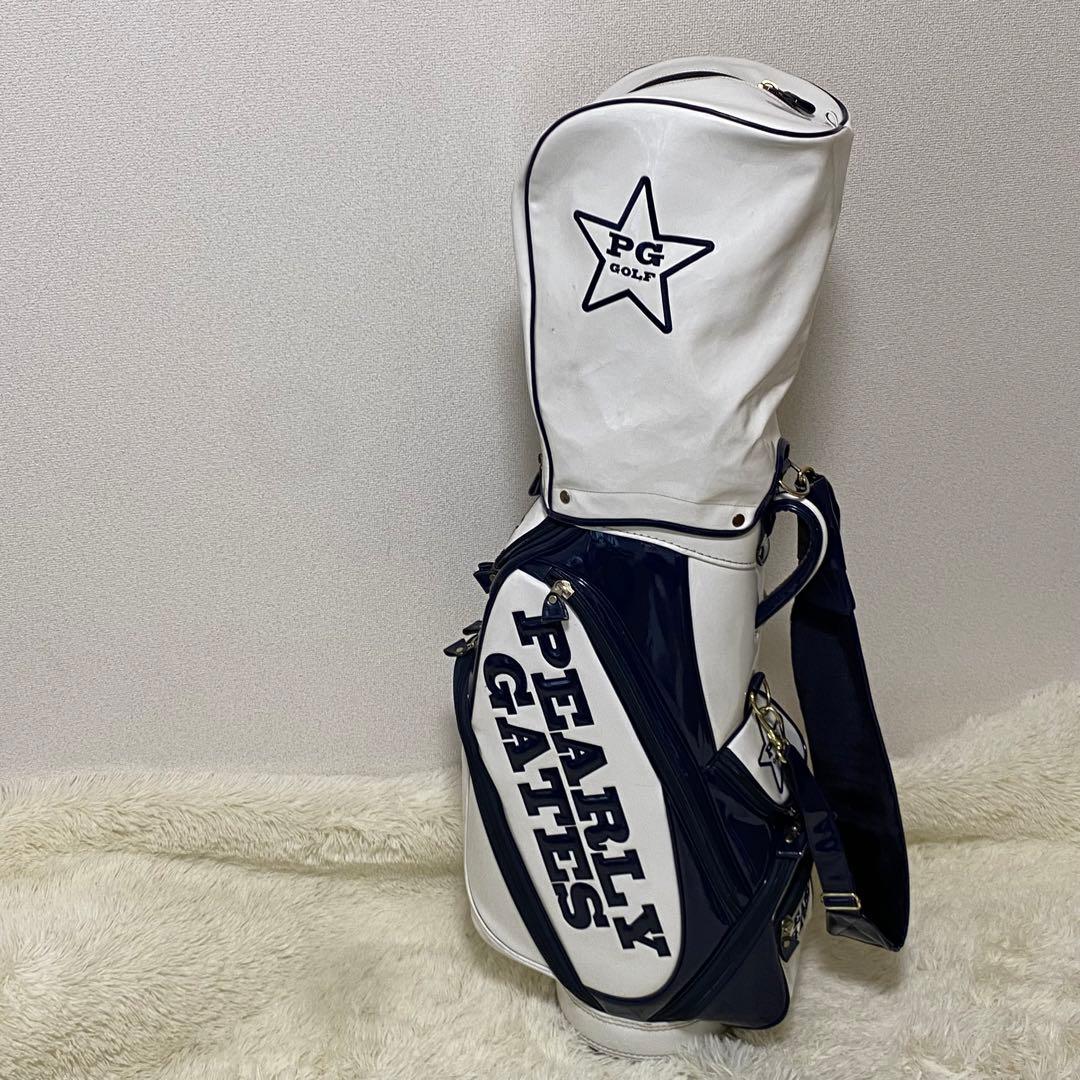 パーリーゲイツ キャディ バッグ スマイル89 ニコチャン エナメル ホワイト