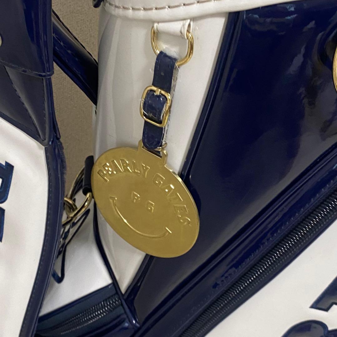 パーリーゲイツ キャディ バッグ スマイル89 ニコチャン エナメル ホワイト