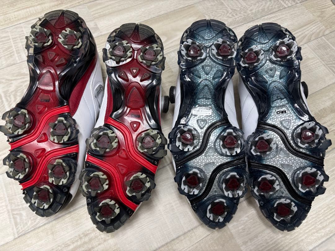 Mizuno ゴルフシューズ　ホワイト/ブルー　ホワイト/レッド　2足セット