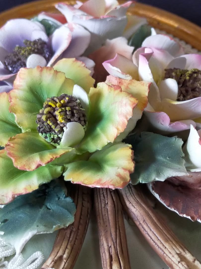 アンティーク フラワーオーバルフレーム ゴールド