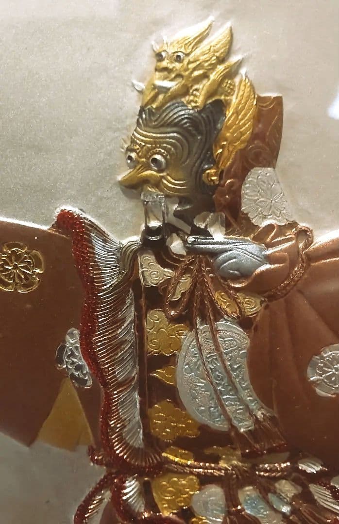 ✨！帖佐美行 非売品 蘭陵王舞楽縁起 彫金額装