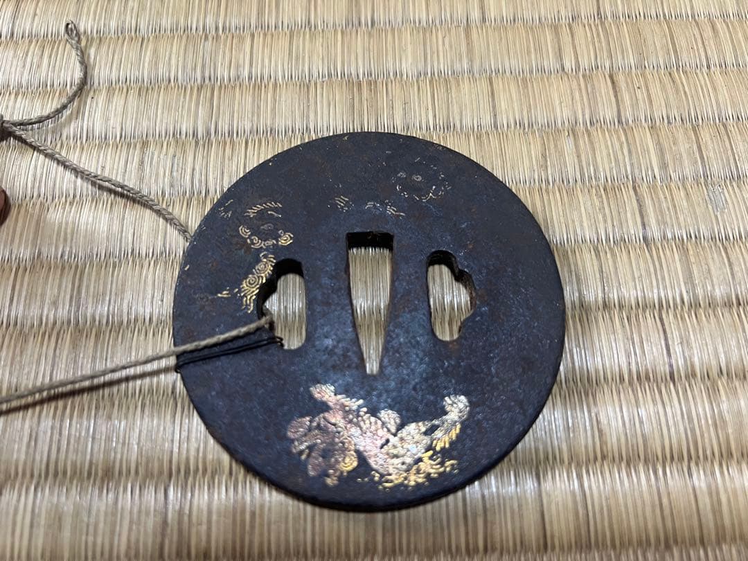 【O-1338】鍔 刀 日本刀 武具 時代物 戦国