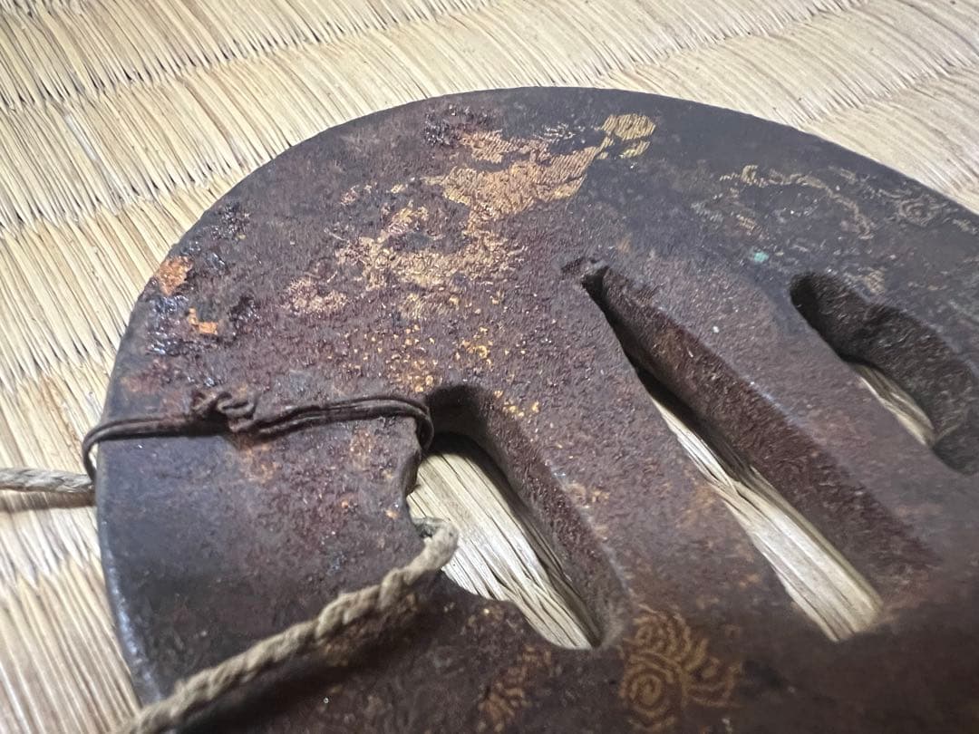 【O-1338】鍔 刀 日本刀 武具 時代物 戦国