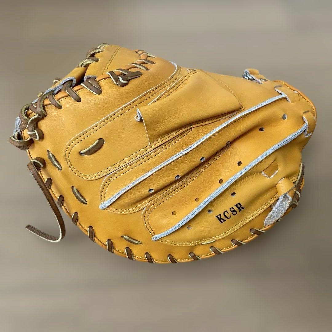 久保田スラッガー　硬式用キャッチャーミット　KCSR オレンジ　硬式球1球付