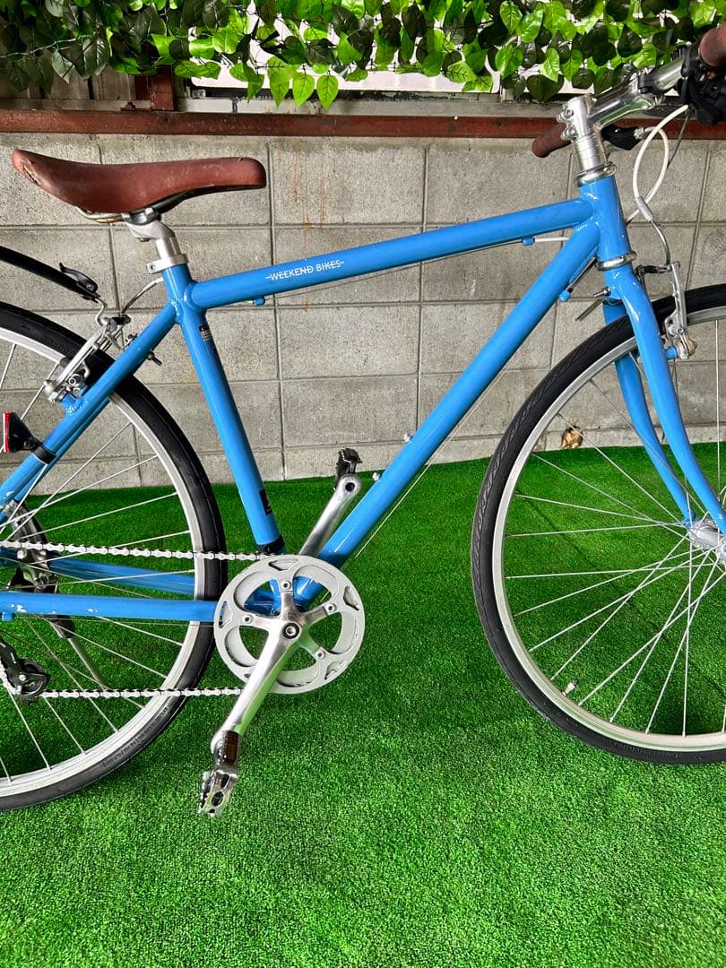 No.18クロスバイクWEEKEND BIKES 460 ライトブルー7段変速