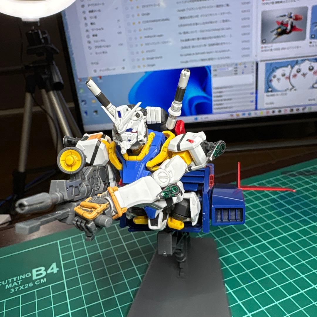 【完成品】HG 白いガンダム　部分塗装【完成品】HGUC　Gアーマー　2セット