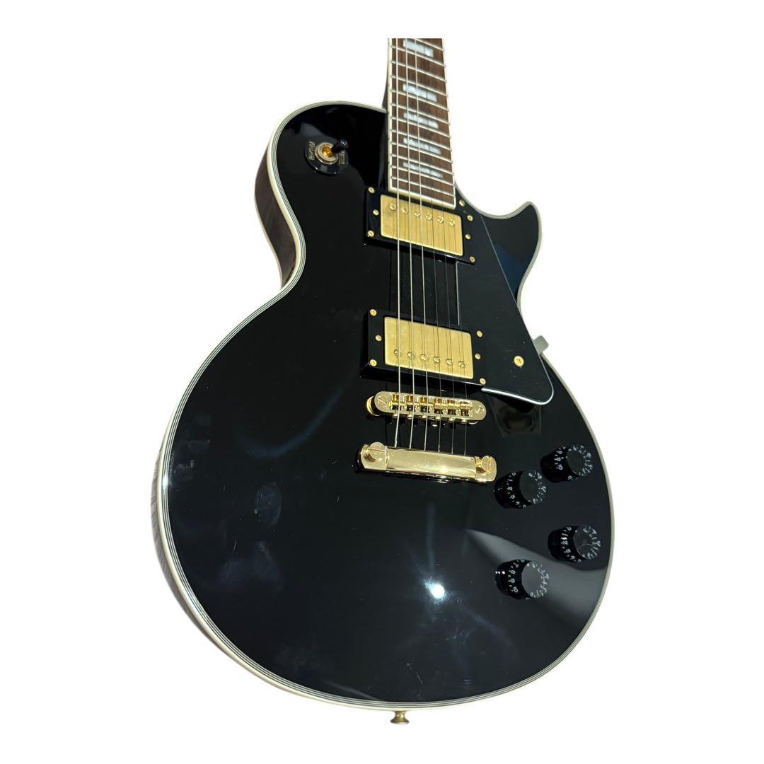 BUSKER'S レスポールカスタム風 エレキギター 黒×金　ぼっちざろっく