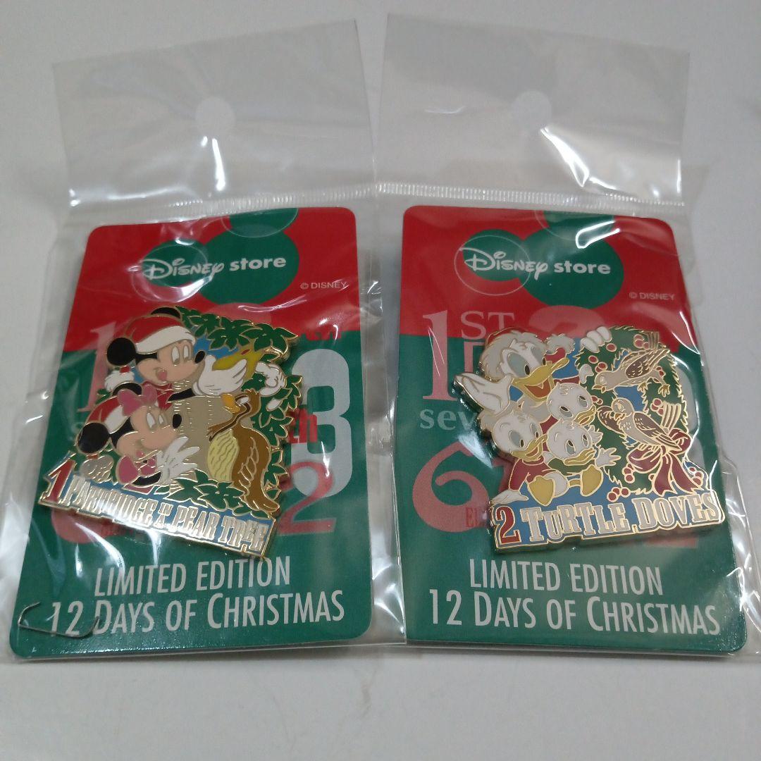 ディズニーストア　クリスマス　12日間　ミッキー　チップ　デール　他　ピンバッジ