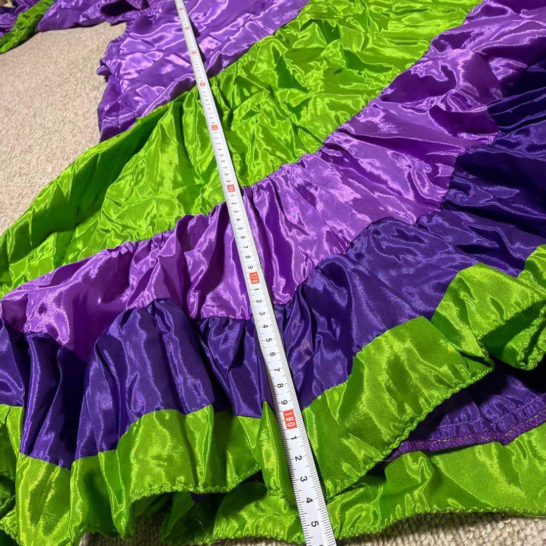 ベリーダンス用フリルスカート 紫と緑