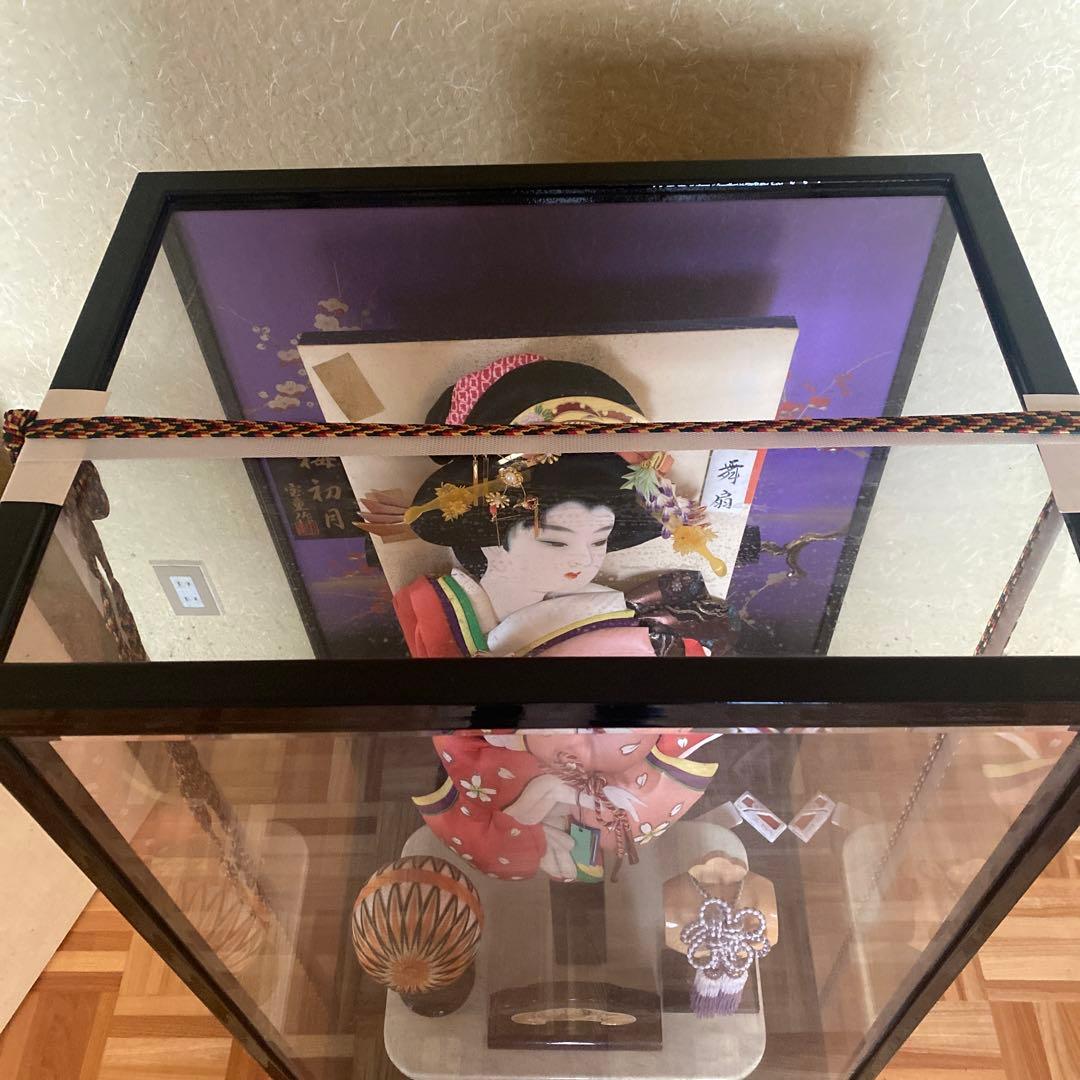 舞扇　梅初月　宝童作　御羽子板飾