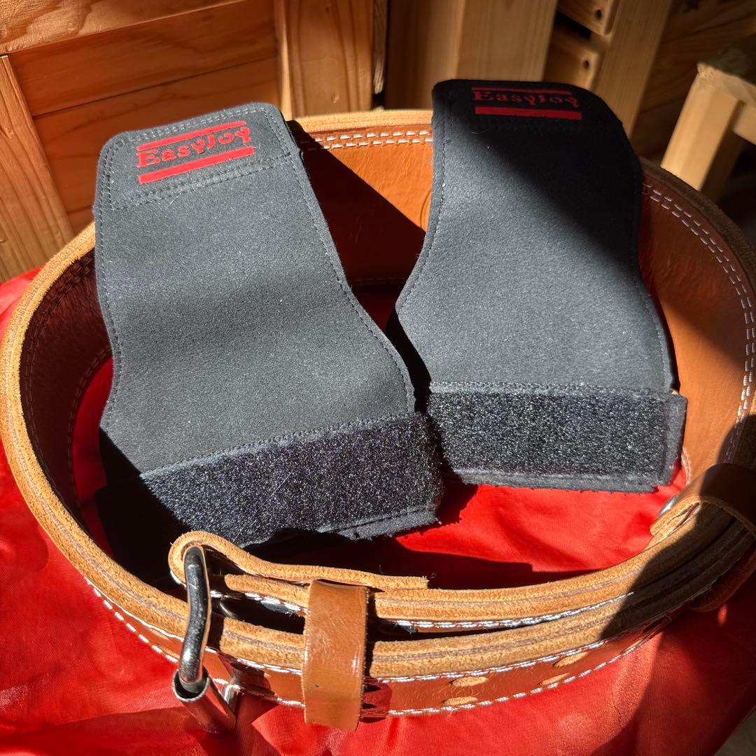 【グローブおまけ】GOLD'S GYM レザーパワーベルト Lサイズ